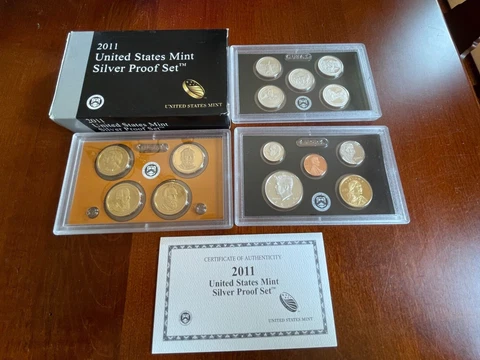 2011 US Mint Silver Proof Set 14 coins in OGP with COA Cover