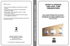 DVD set + book: MODIFY & UPGRADE LINE-LEVEL TUBE PREAMPLIFIERS - Foto 1 di 1