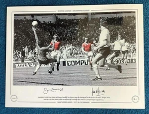 Jimmy Greenhoff & Lou Macari signiert 16x12 Foto - 1977 FA Cup Siegtor - Bild 1 von 4