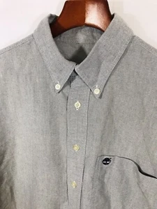 Timberland Herren Grau Kurzarm Hemd mit Knopfleiste 100% Baumwolle M - Bild 1 von 5