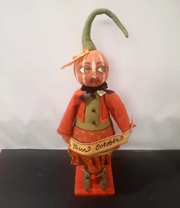 Joe Spencer Gathered Traditions Miss October bambola zucca antropomorfa LEGGI - Foto 1 di 15