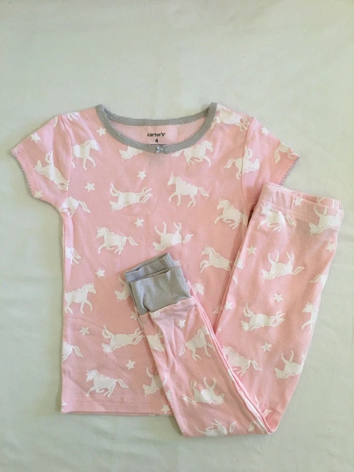 NWT Carter's Pink Unicorn Pajamas Set Girl Short Sleeve Easter Gift many sizes - Image 1 of 1