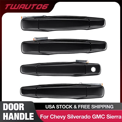 Exterior Chrome Door Handle Front Rear for 2007-2014 Chevy Silverado GMC Sierra Foto 1 de 4