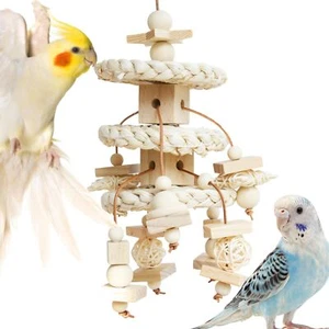 Natural Bird Toys Cockatiels Toys Chewing Shredding and Foraging - Suitable f... - Picture 1 of 6