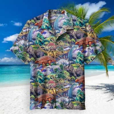 Camisa hawaiana increíble dinosauria Foto 1 de 4