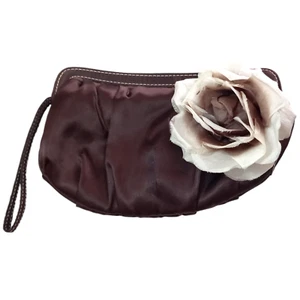 Debut Brown Flower Clutch Bag Wedding Formal Acetate USED - Picture 1 of 24