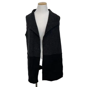 Eileen Fisher Womens Open Front Vest Size XS Boiled Wool Gray New - Picture 1 of 6