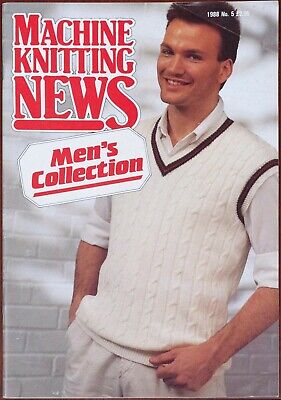 Machine Knitting News Mens Collection Pattern Book Magazine 1988 Vintage • 10.57€