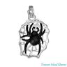 Black and White CZ Spider Pendant in 925 Sterling Silver 31x17mm 