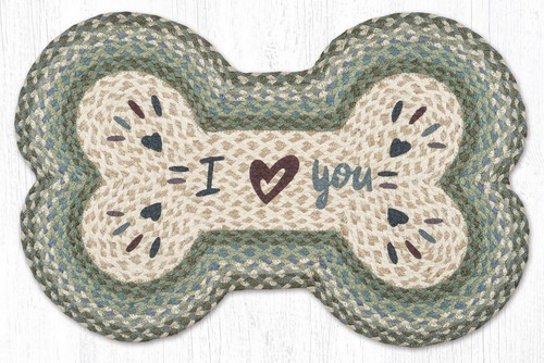 I Heart You Dog Bone Shape Rug 18