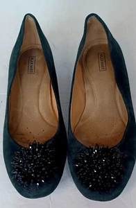 Alex Marie Ballerinas schimmerndes schwarzes Leder mit Perlenverzierung 8,5 M - Bild 1 von 8