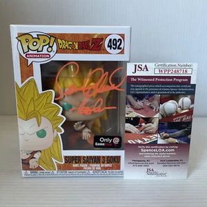 Sean Schemmel Signed Super Saiyan 3 Goku Dragon Ball Z Funko Pop 492 JSA COA - Picture 1 of 8