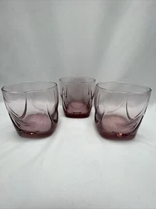 Set of 3 Vintage Libbey Imperial Pink Plum Old Fashioned Rocks Glasses - Picture 1 of 10