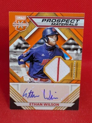 2021 Panini Elite Extra Edition Orange Ethan Wilson #PMS-EW Auto **47/99** - Image 1 of 2