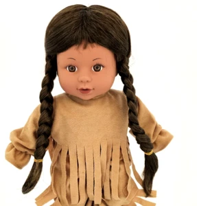 Peluca muñeca Tallina's trenzada coletas talla 12 marrón - Imagen 1 de 13