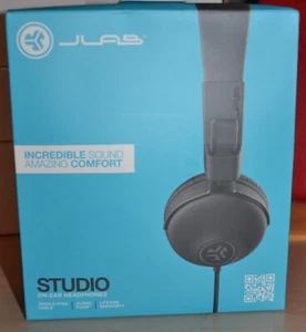 JLab Studio Wired On-Ear Headphones Black wired new J-Lab HASTUDIORBLK4 - Picture 1 of 6