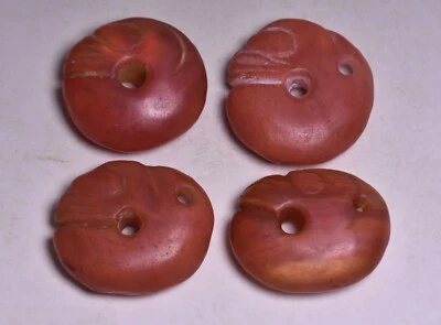 5.5CM Hongshan Culture Red Crystal Pig Dragon Hook Head Four Item Set Pendant - Image 1 of 4