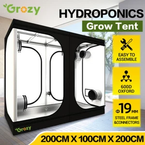 GROZY 200x100x200CM GROW TENT HYDROPONICS FOR GROWING SYSTEM LED LIGHTING KITS - Picture 1 of 9