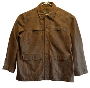 Eddie Bauer Leder Scheunen Arbeitsmantel Vintage Gr. XL Flanellfutter - Bild 1 von 12