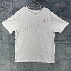 Nike Roger Federer Tennis Jersey White Shirt 524212-100 Cotton Trikot Mens XL - Picture 1 of 9