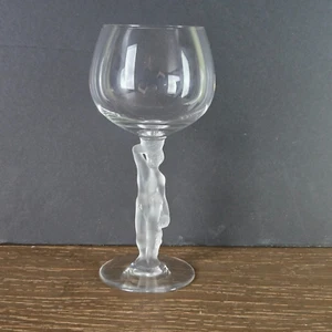 7in Water Goblet Bacchus by France Male Man Nude Figural Frosted Handblown - Picture 1 of 4