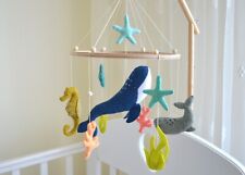 Sea life Baby mobile blue whale  ocean dwellers baby mobile boy girl toy crib