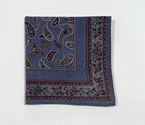HERREN TASCHENTUCH YSL Paisley blau grau MUSTER Baumwolle EINSTECKTUCH 18" - Bild 1 von 5