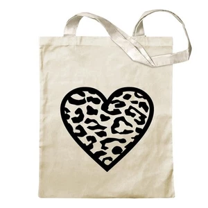 Leopard Tragetasche Baumwolltasche Stoffbeutel langer Henkel - Picture 1 of 91