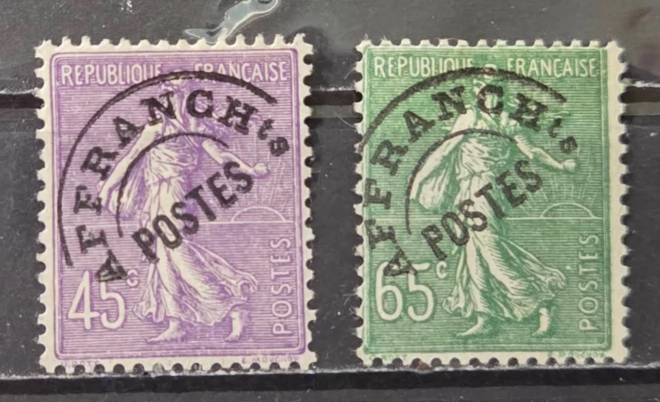 5338 - FRANCE - PRECANCEL - YVERT# 46, 49 - MH - CAT $26.00 - Image 1 of 1