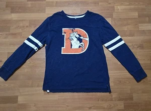 Denver Broncos NFL Pro Line Sweater Men’s L Navy Blue Crewneck Pullover Retro - Picture 1 of 10