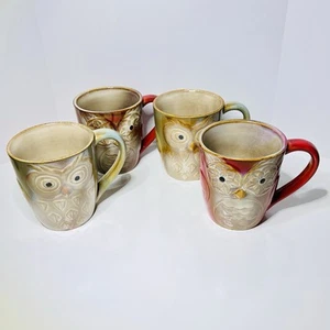 Elite by Gibson ~ Owl City Assorted Colors Mugs ~ Set of 4 Mugs - Picture 1 of 9