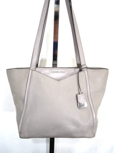 Michael Kors Tasche Schultertasche Handtasche mittelgroß grau Leder - Bild 1 von 12
