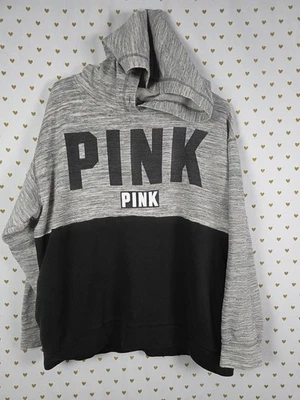 Victorias Secret Rosa Jersey Con Capucha Logo Suéter con Bolsillos MEDIANO Foto 1 de 4