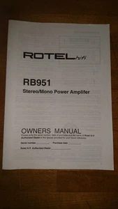 Rotel RB951  Bedienungsanleitung Operating Instuctions Manual - Bild 1 von 2