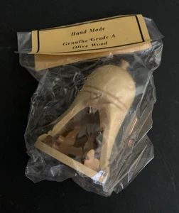 Olivenholz geschnitzte Krippenglocke handgefertigt Weihnachtsschmuck - Bild 1 von 6