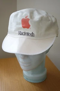 Vintage Retro Apple Macintosh Computers White Painter's Cap Hat - Picture 1 of 9