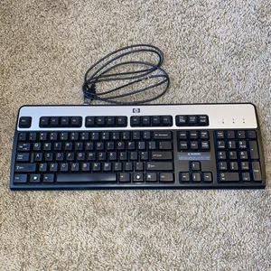 HP USB Wired Keyboard Black/Silver, Model KU-0316 OEM Works - Picture 1 of 3