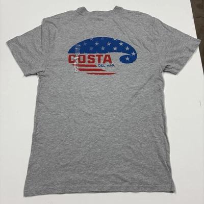 Costa Del Mar Flag Logo Heather Gray XL T Shirt NEW -Costalife - Image 1 of 4