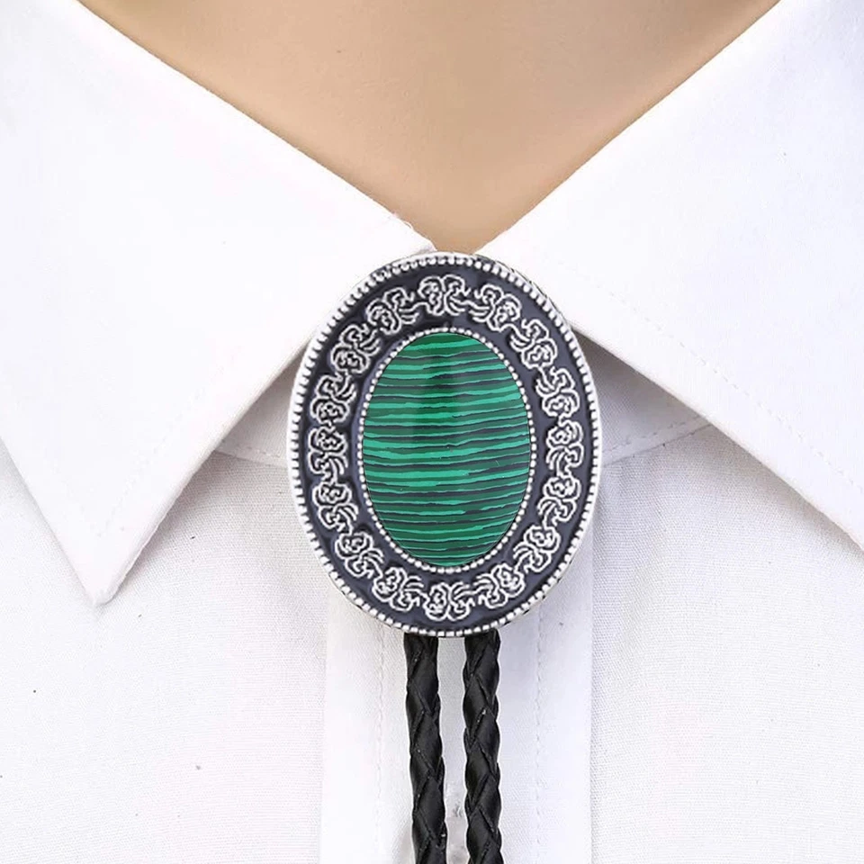 Натуральный малахит агат галстук-боло свадебное ожерелье мужской вестерн ковбой галстук - Изображение 1 из 1