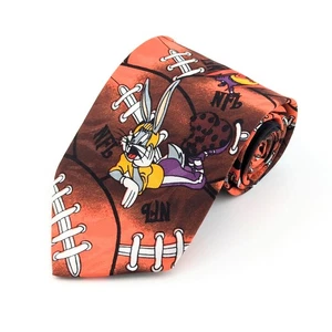 Vintage Looney Tunes Tie NFL American Football 1993 Novelty Bugs Bunny Daffy Taz - Picture 1 of 9