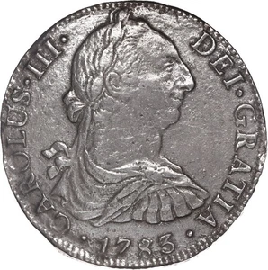 El Cazador Shipwreck (1784)MEXICO, Mexico City, bust 8 reales, Charles III, 1783 - Picture 1 of 3