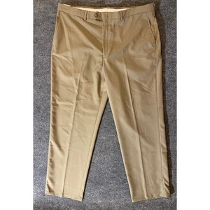 Haggar Mens 40x32 Dress Pants Relaxed Fit Khaki Beige Business Career NEW NWT - Picture 1 of 15