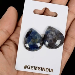 96.00 Ct Natural Blue Sapphire Pear Checker Cut Matched Pair Certified Loose Gem - Picture 1 of 4