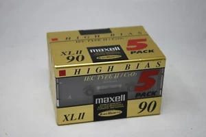 MAXELL XLII 90 Audiokassette 5 Pack IEC Type II High Bias Black Magnetite NEU - Bild 1 von 4
