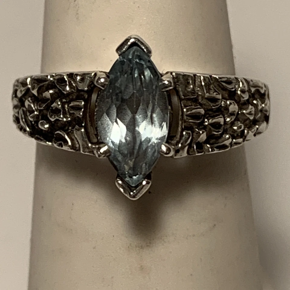 Anillo Kabana, plata de ley, 925, topacio azul cielo talla 6 * Foto 1 de 1