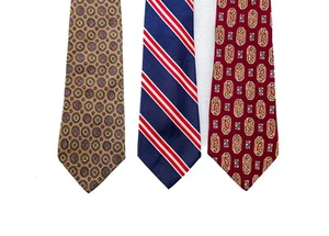 Vtg Ralph Lauren Ties Lot Of 3 Silk Hand Made Colorful Geometric Luxury USA - Picture 1 of 9