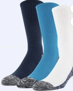 Athletic Works 3 Pairs Men's Crew Socks Size 6-12 Full Cushion Moisture Wicking - Picture 1 of 4