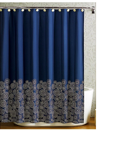 ZCHOMI Navy Blue Geometric Shower Curtain – Waterproof Polyester, 72x72 Inch, With 12 Hooks