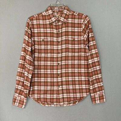 Vintage Sears Flannel Long Sleeve Shirt Plaid Boys Size 16 70s 80s Brown Teen - Image 1 of 4