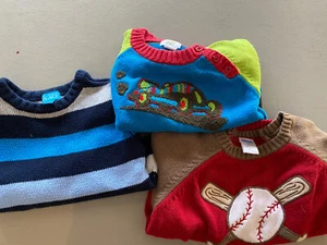 Lot Boys Sweaters 3T Gymboree Childrens Place Stripe Baseball - Picture 1 of 7
